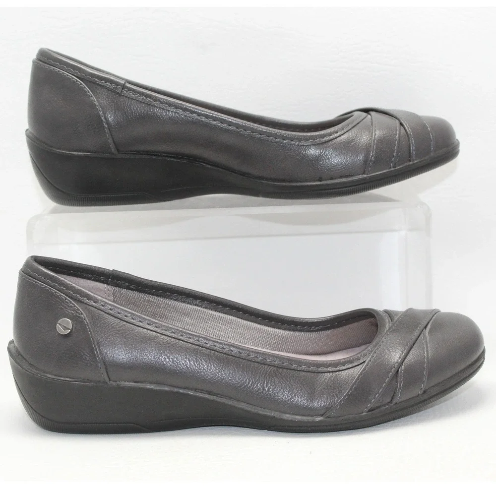 LifeStride‎ Velocity 2.0 I-Loyal Dark Gray Wedge Pumps Womens 6W Round Toe Shoes